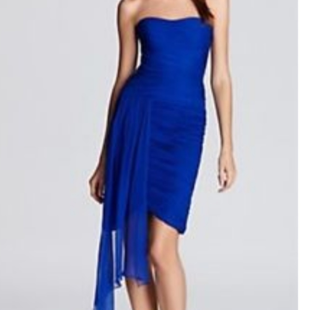 Monique lhuiller blue silk dress